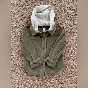 Corduroy hooded button up jacket. Like new